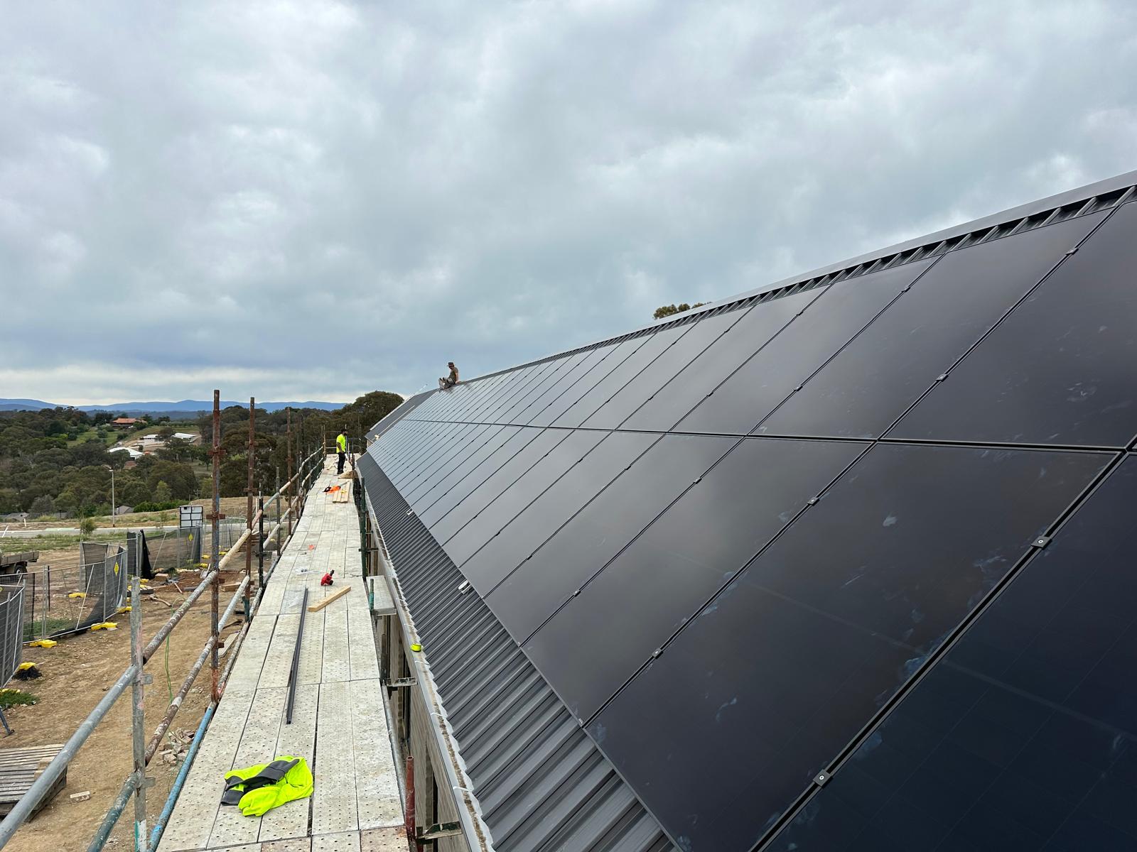 Solar panels on residential roof