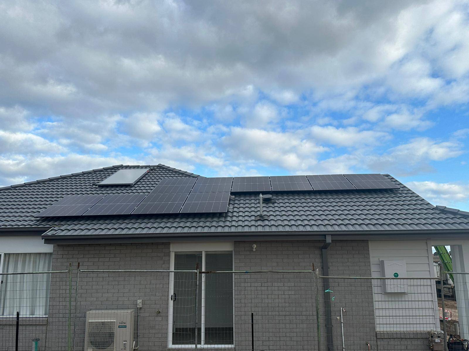 Solar panels on residential roof